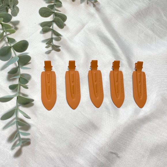 Orange Metal Hair Styling Bang Clips Set of 5 NEW - Picture 2 of 5